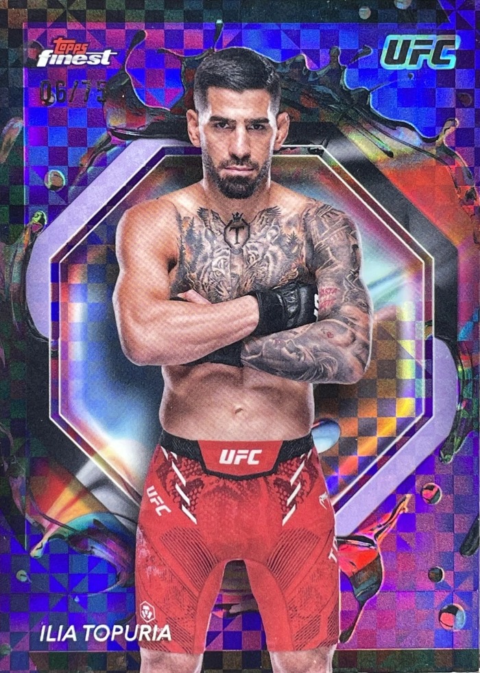 2024 Topps Finest UFC Purple Checkerboard Refractor Ilia Topuria #282 /75