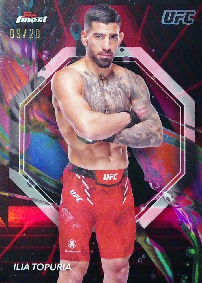 2024 Topps Finest UFC Red/Black Vapor Refractor Ilia Topuria #100 /20