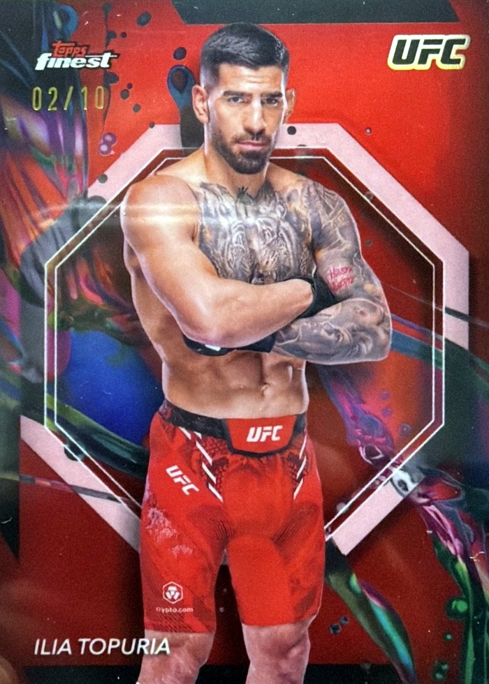2024 Topps Finest UFC Red Refractor Ilia Topuria #100 /10