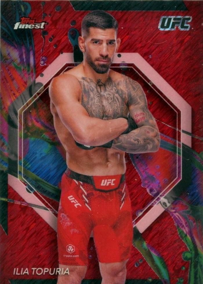 2024 Topps Finest UFC Red Shimmer Refractor Ilia Topuria #100