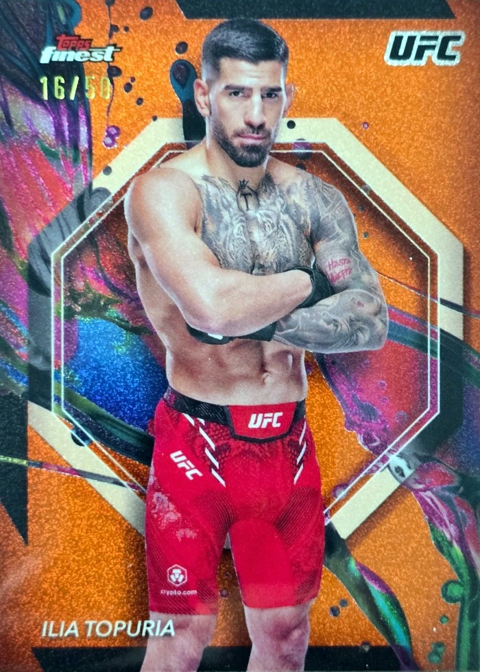 2024 Topps Finest UFC Tangerine Glitter Refractor Ilia Topuria #100 /50