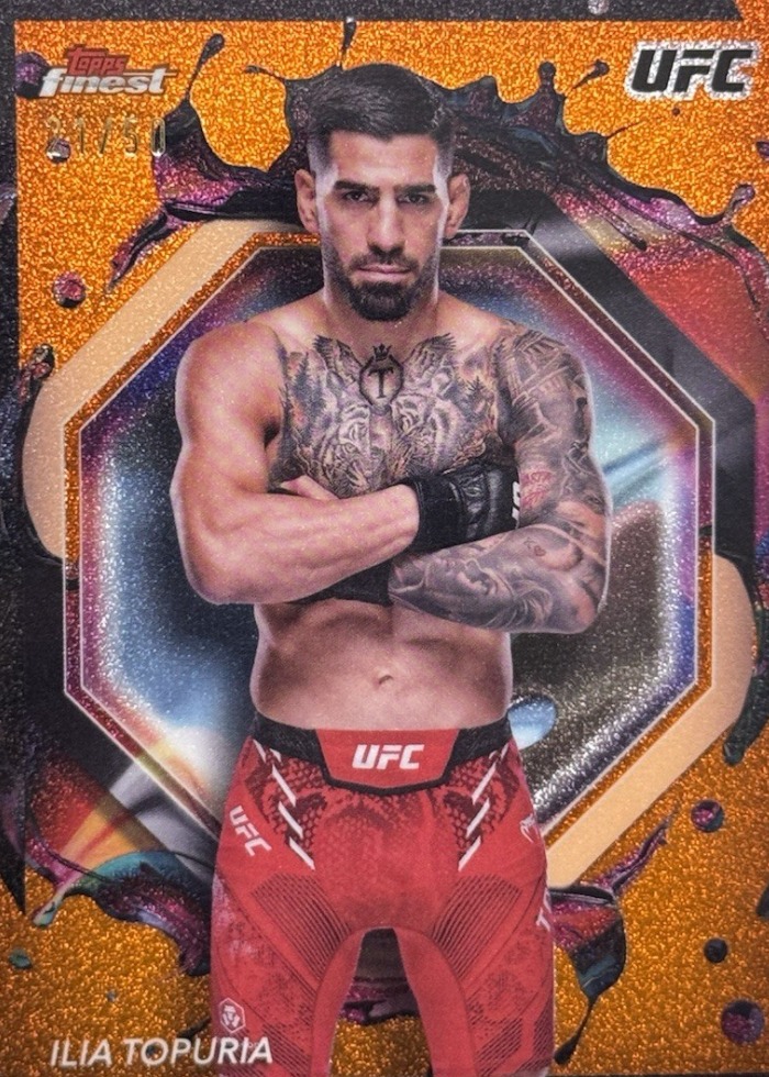 2024 Topps Finest UFC Tangerine Glitter Refractor Ilia Topuria #282 /50