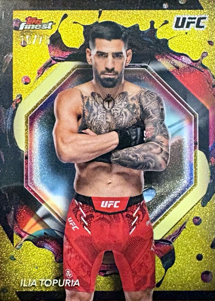 2024 Topps Finest UFC Yellow Glitter Refractor Ilia Topuria #282 /75