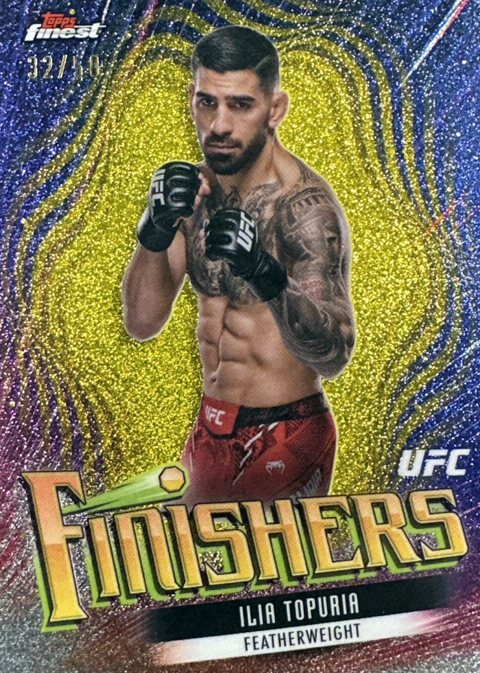 2024 Topps Finest UFC Yellow Glitter Refractor Ilia Topuria #FIN-4 /50