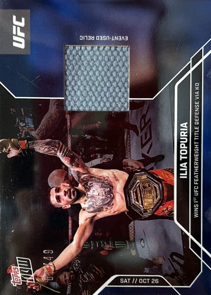 2024 UFC Topps NOW Event-used Mat Relic Blue Ilia Topuria #27A /49