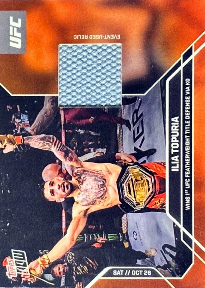 2024 UFC Topps NOW Event-used Mat Relic Orange Ilia Topuria #27A /5