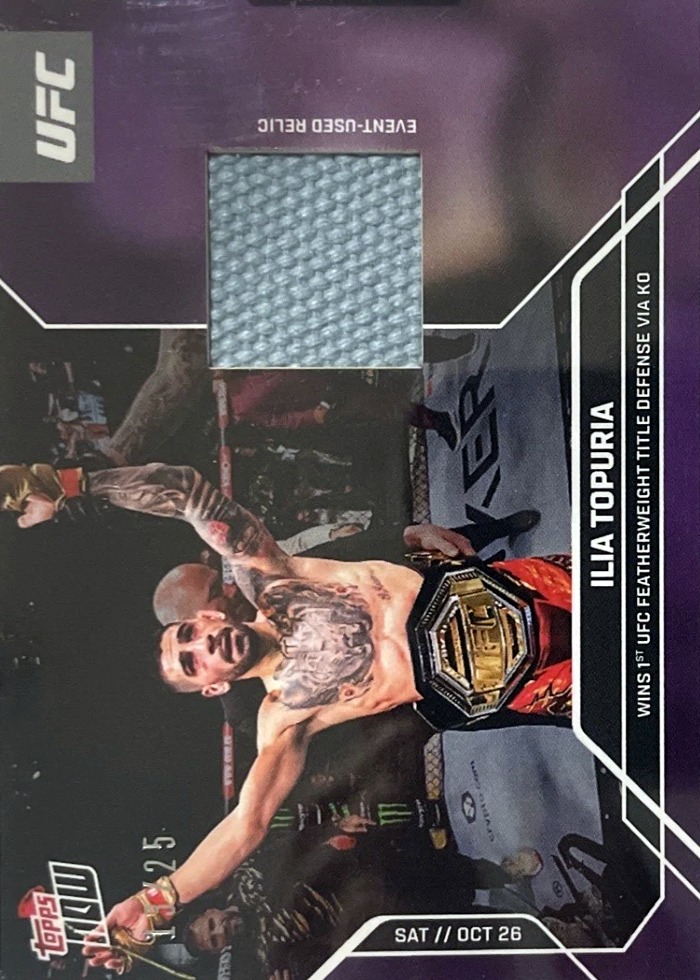2024 UFC Topps NOW Event-used Mat Relic Purple Ilia Topuria #27A /25