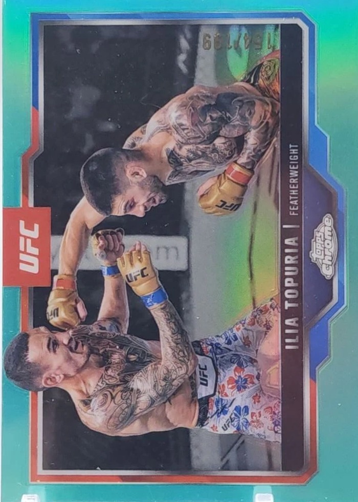 2025 Topps Chrome UFC Aqua Refractor Ilia Topuria #43 /199