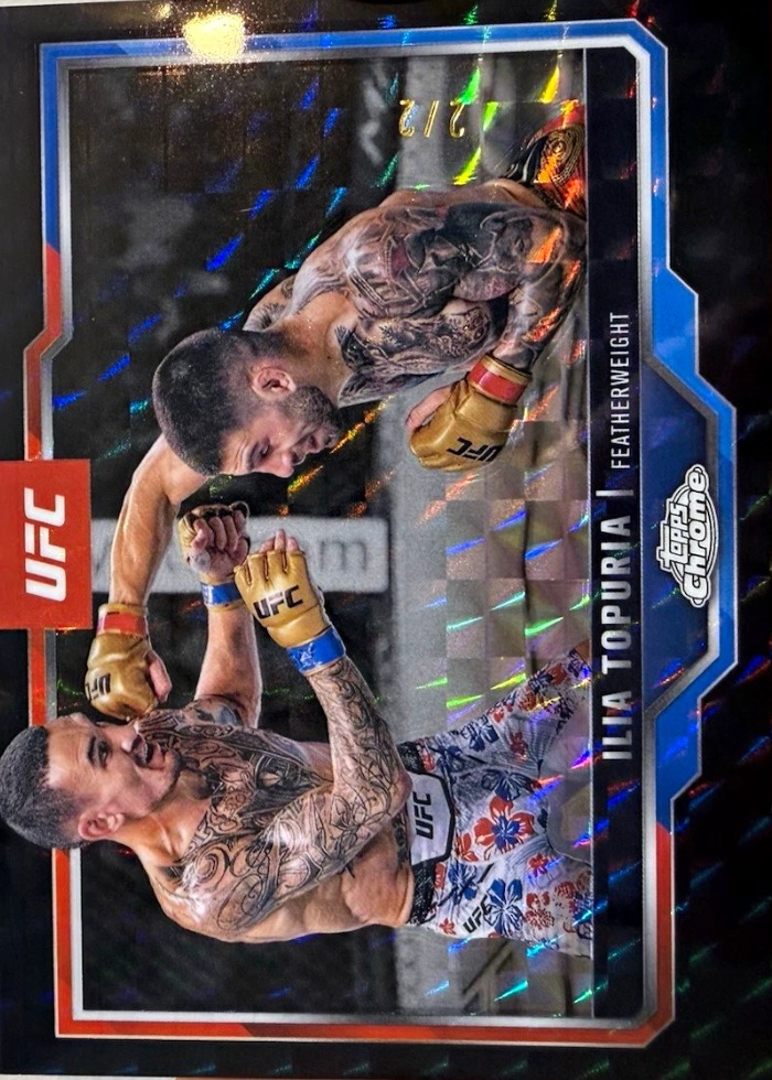 2025 Topps Chrome UFC Black Geometric Refractor Ilia Topuria #43 /2