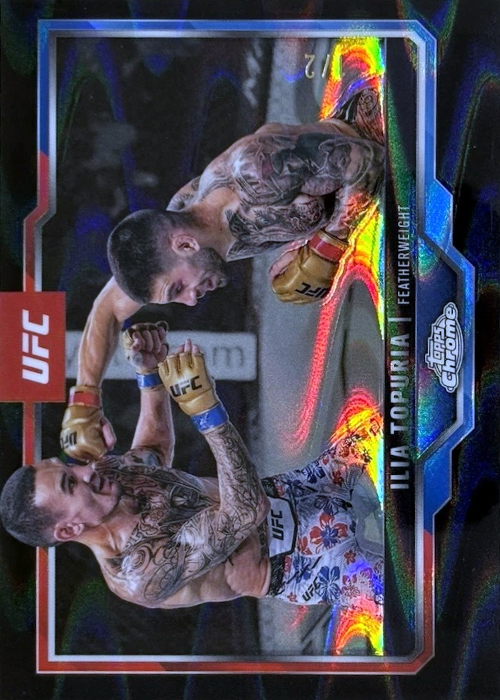 2025 Topps Chrome UFC Black RayWave Ilia Topuria #43 /2