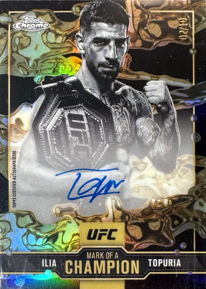 2025 Topps Chrome UFC Black Refractor Ilia Topuria #MOC-IT /10