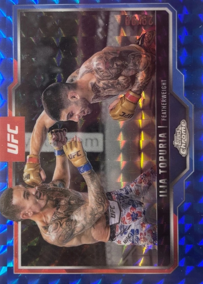 2025 Topps Chrome UFC Blue Geometric Refractor Ilia Topuria #43 /99