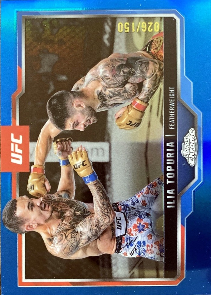 2025 Topps Chrome UFC Blue Refractor Ilia Topuria #43 /150
