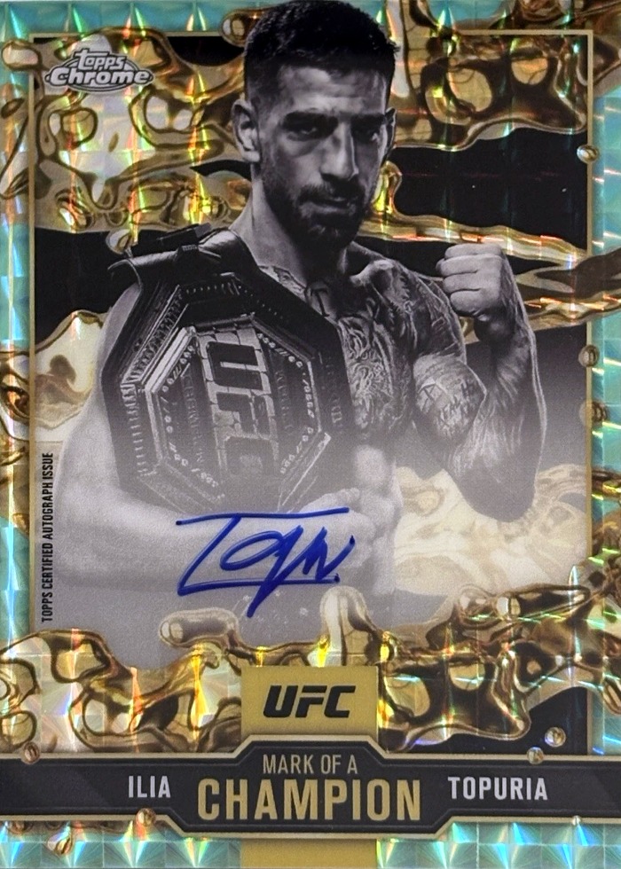 2025 Topps Chrome UFC Geometric Aqua Refractor Ilia Topuria #MOC-IT