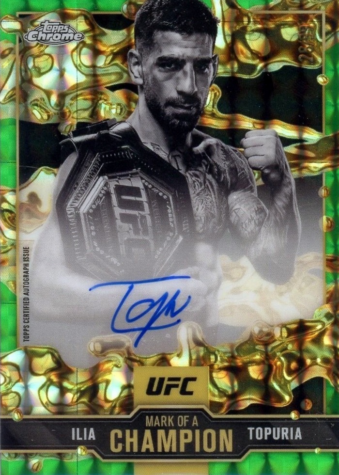 2025 Topps Chrome UFC Geometric Green Refractor Ilia Topuria #MOC-IT /99