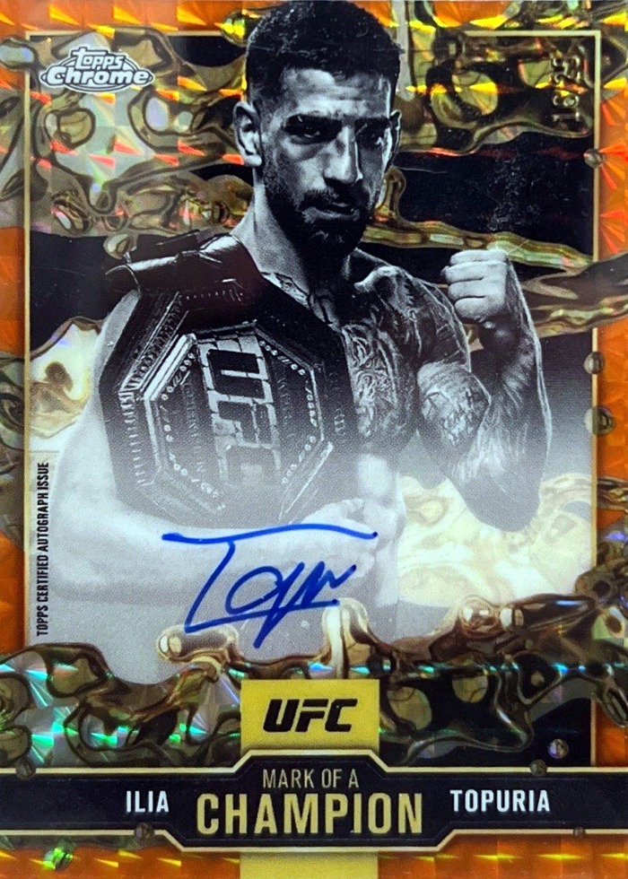 2025 Topps Chrome UFC Geometric Orange Refractor Ilia Topuria #MOC-IT /25