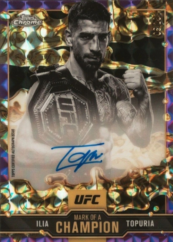 2025 Topps Chrome UFC Geometric Purple Refractor Ilia Topuria #MOC-IT /10