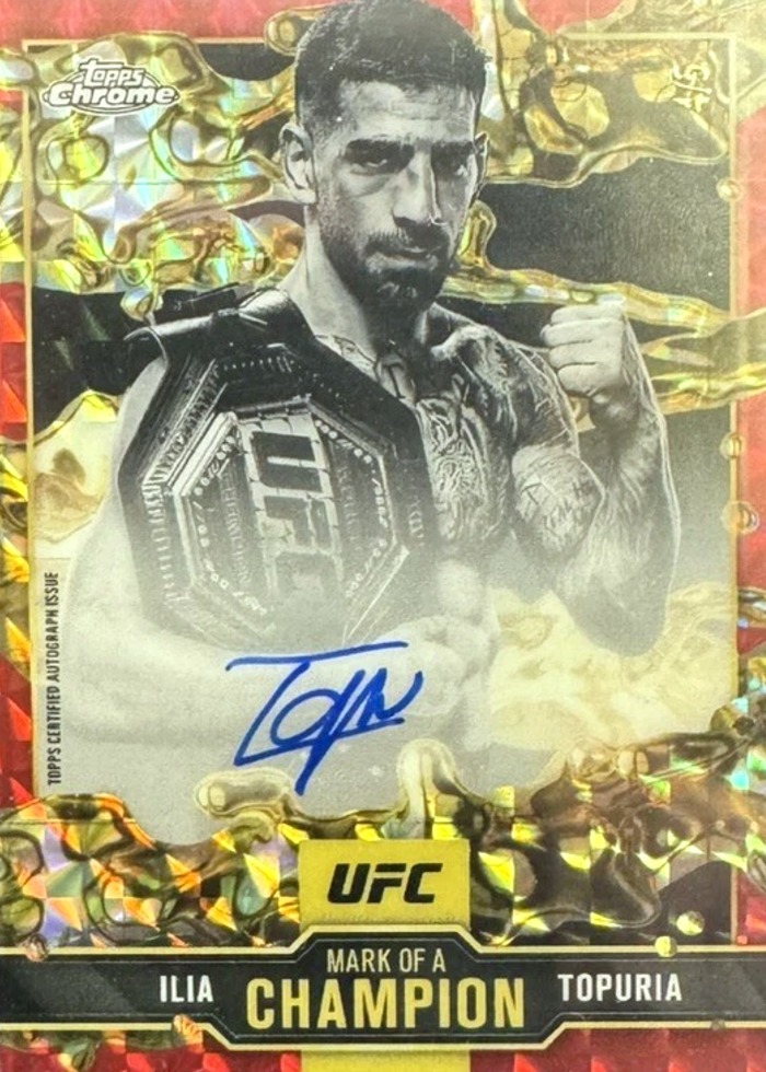 2025 Topps Chrome UFC Geometric Red Refractor Ilia Topuria #MOC-IT /5
