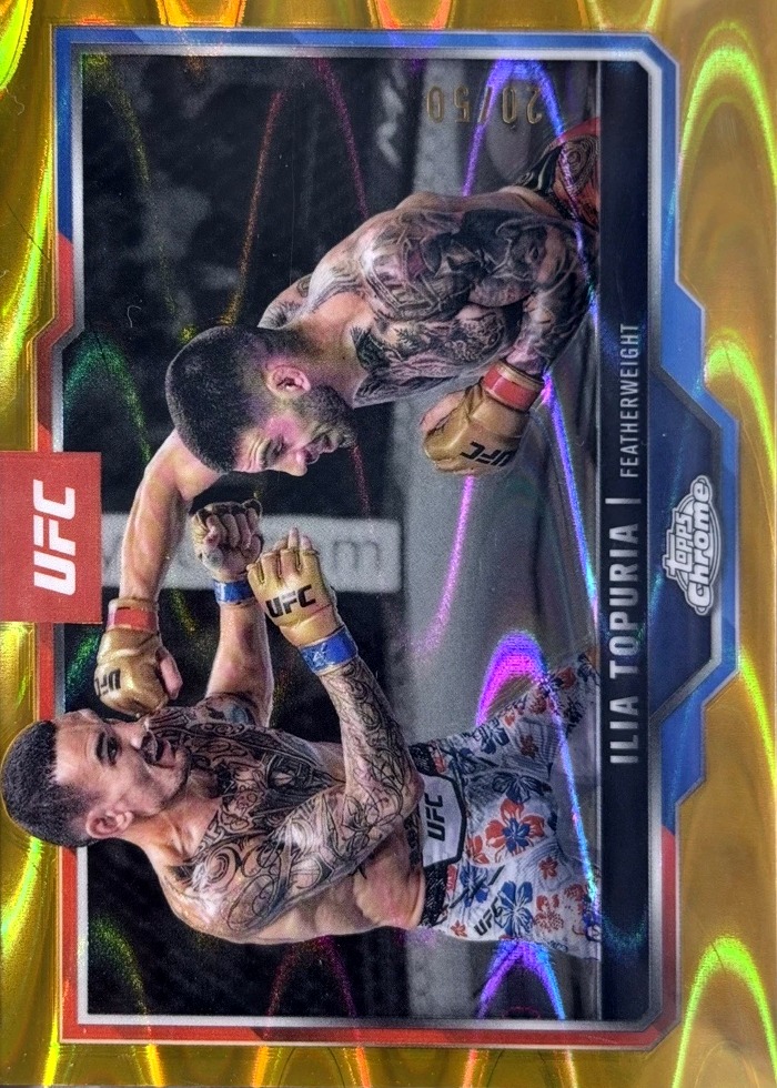 2025 Topps Chrome UFC Gold RayWave Ilia Topuria #43 /50