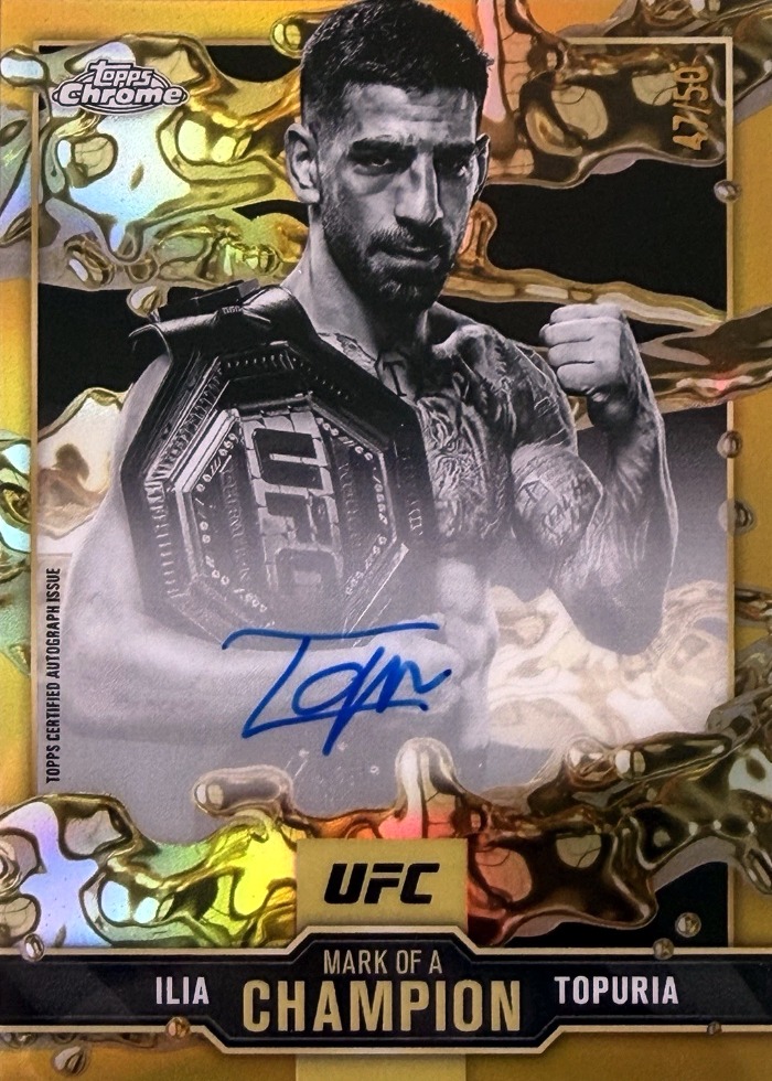 2025 Topps Chrome UFC Gold Refractor Ilia Topuria #MOC-IT /50