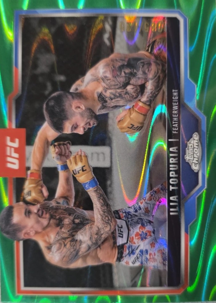 2025 Topps Chrome UFC Green RayWave Ilia Topuria #43 /125