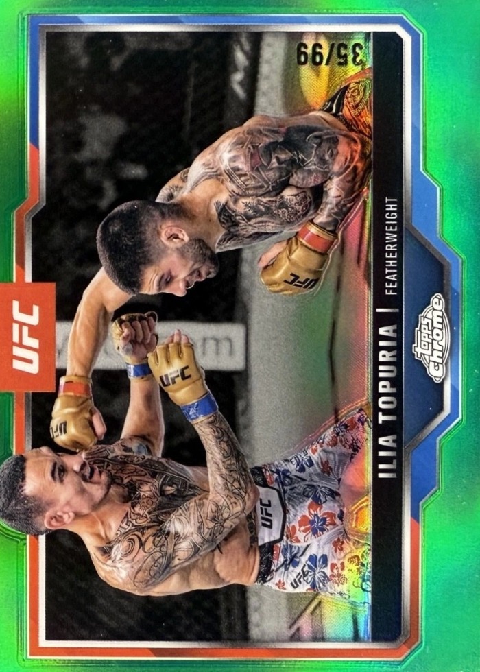2025 Topps Chrome UFC Green Refractor Ilia Topuria #43 /99