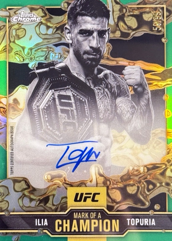 2025 Topps Chrome UFC Green Refractor Ilia Topuria #MOC-IT /99