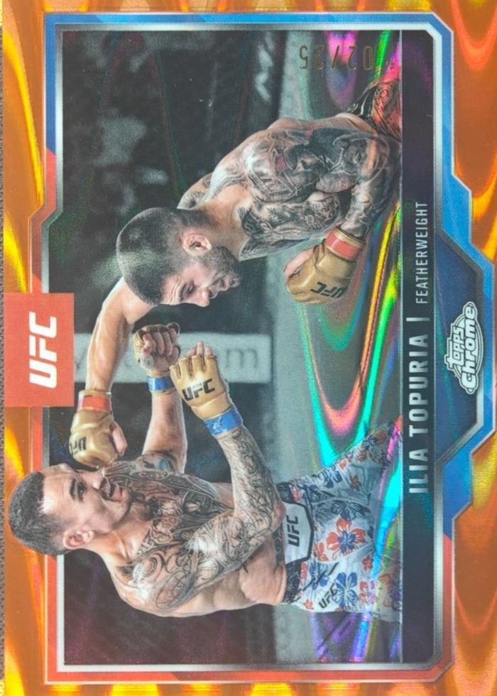 2025 Topps Chrome UFC Orange RayWave Ilia Topuria #43 /25