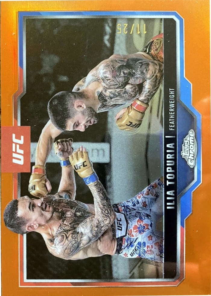 2025 Topps Chrome UFC Orange Refractor Ilia Topuria #43 /25
