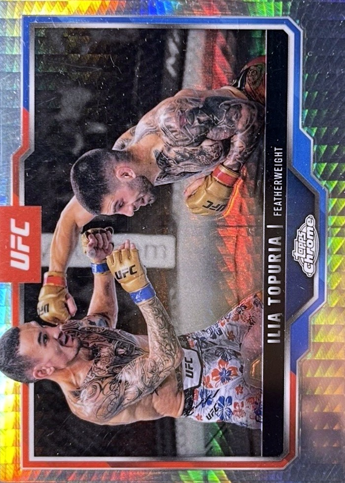 2025 Topps Chrome UFC Prism Refractor Ilia Topuria #43