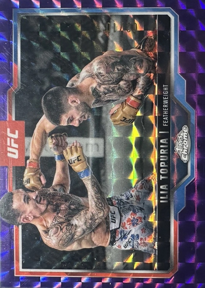 2025 Topps Chrome UFC Purple Geometric Refractor Ilia Topuria #43 /10