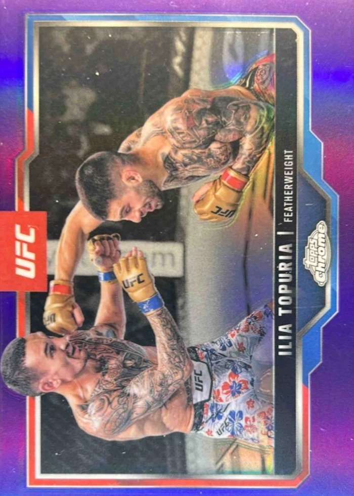 2025 Topps Chrome UFC Purple Refractor Ilia Topuria #43