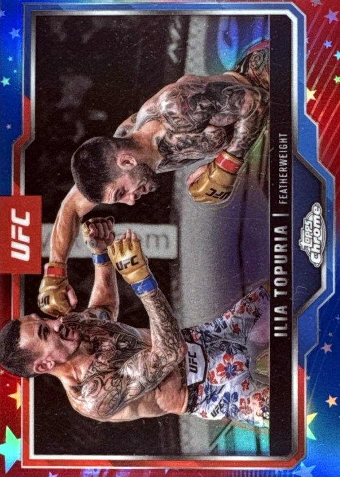 2025 Topps Chrome UFC Red & Blue Refractor Ilia Topuria #43