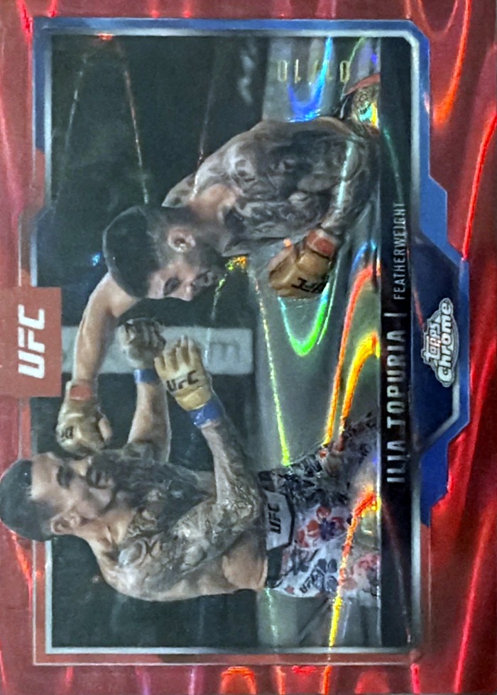 2025 Topps Chrome UFC Red RayWave Ilia Topuria #43 /10