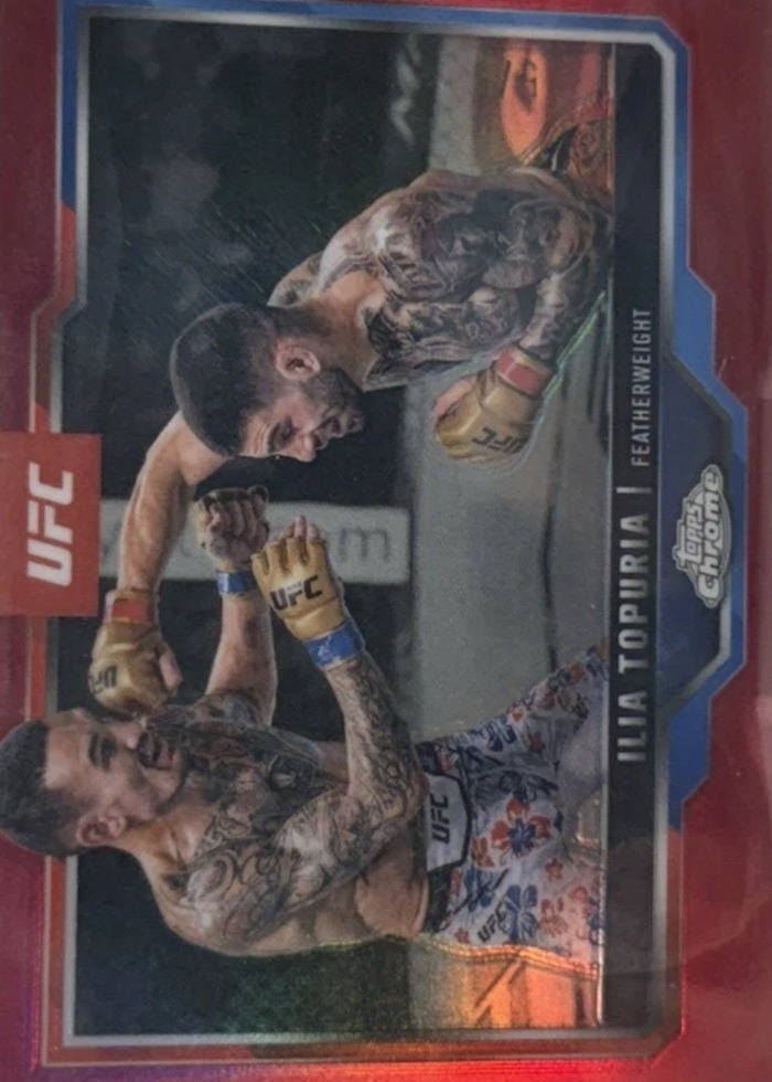 2025 Topps Chrome UFC Red Refractor Ilia Topuria #43 /5