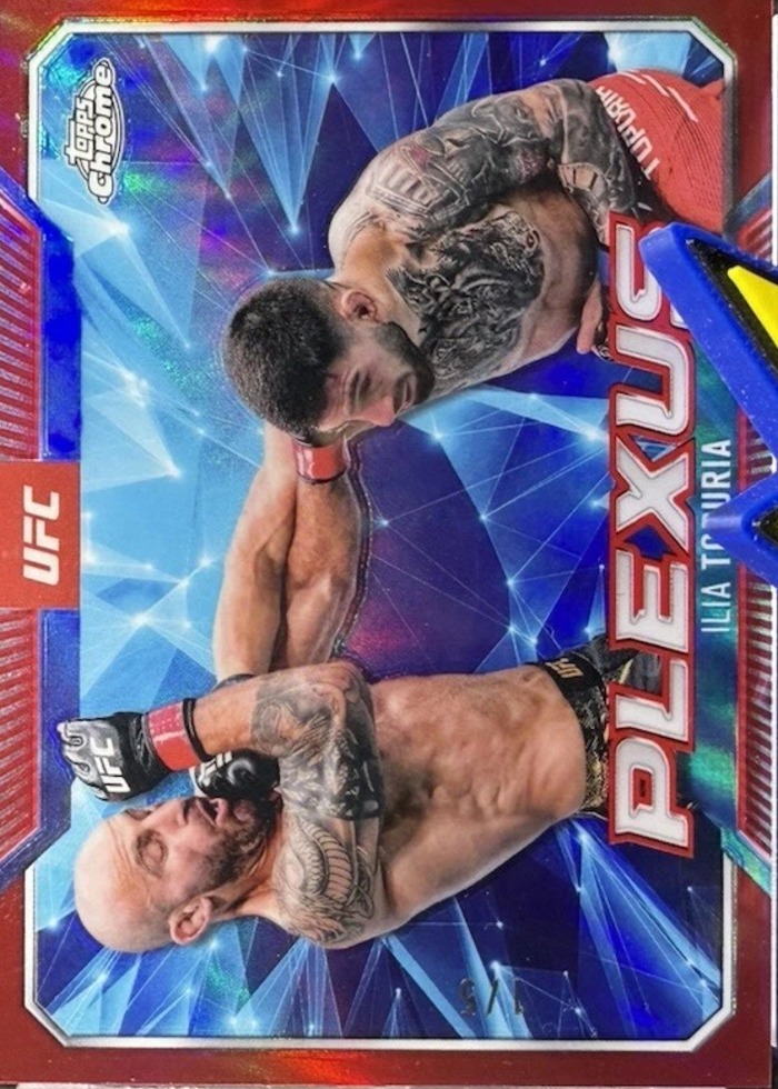 2025 Topps Chrome UFC Red Refractor Ilia Topuria #PLX-6 /5