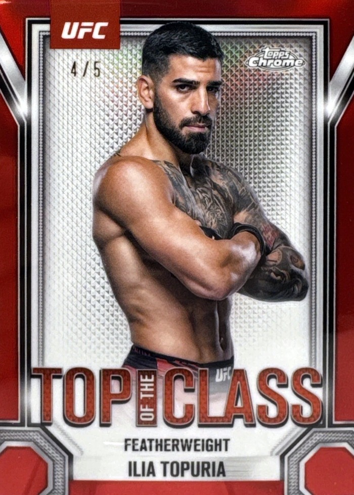 2025 Topps Chrome UFC Red Refractor Ilia Topuria #TTC-4 /5