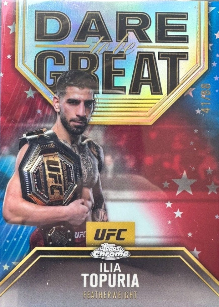 2025 Topps Chrome UFC Red/White/Blue Refractor Ilia Topuria #DBG-6 /88