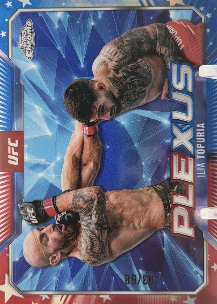 2025 Topps Chrome UFC Red/White/Blue Refractor Ilia Topuria #PLX-6 /88