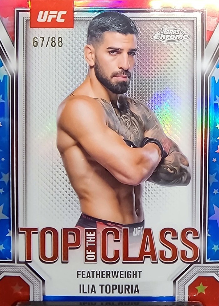 2025 Topps Chrome UFC Red/White/Blue Refractor Ilia Topuria #TTC-4 /88