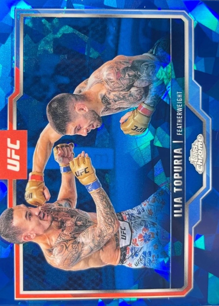 2025 Topps Chrome UFC Sapphire Edition Blue Refractor (Base) Ilia Topuria #43