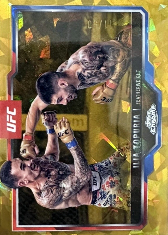 2025 Topps Chrome UFC Sapphire Edition Gold Refractor Ilia Topuria #43 /50