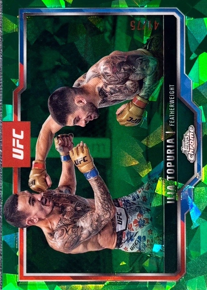 2025 Topps Chrome UFC Sapphire Edition Green Refractor Ilia Topuria #43 /75