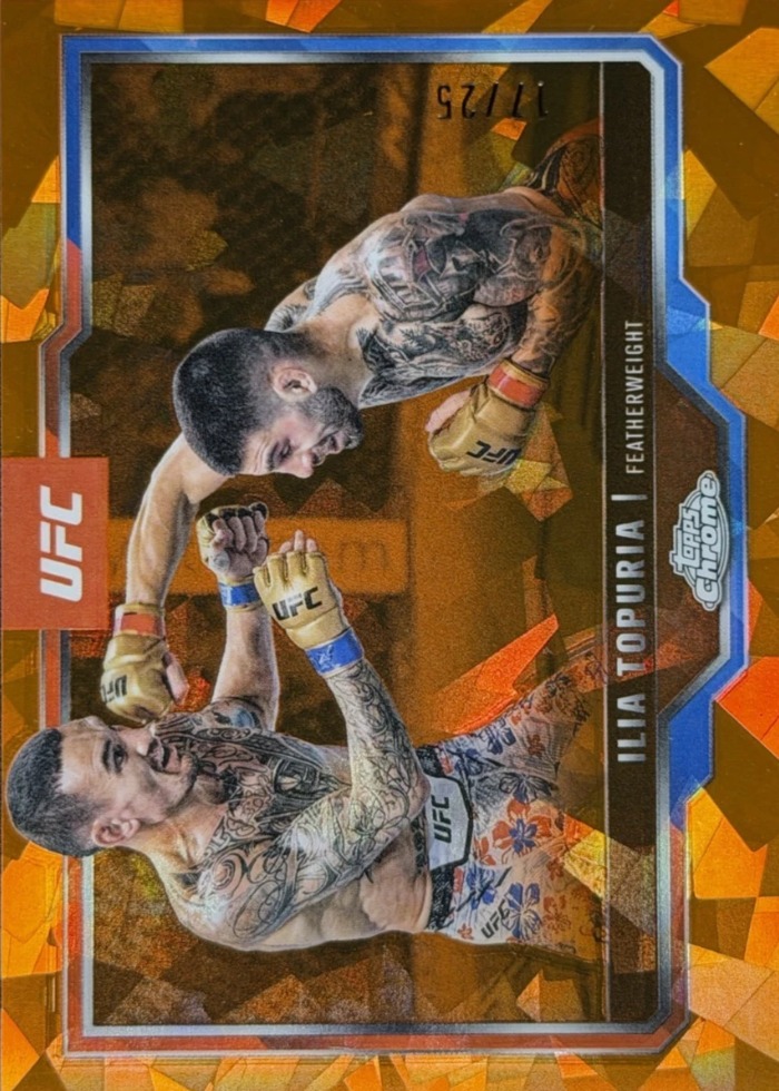 2025 Topps Chrome UFC Sapphire Edition Orange Refractor Ilia Topuria #43 /25