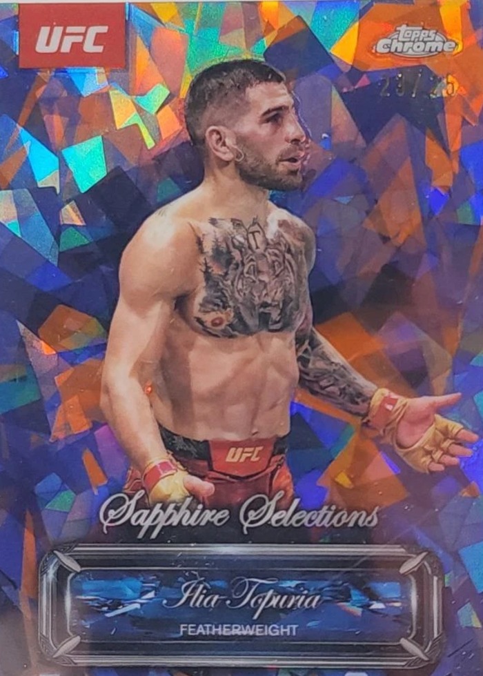 2025 Topps Chrome UFC Sapphire Edition Orange Refractor Ilia Topuria #SEL-14 /25