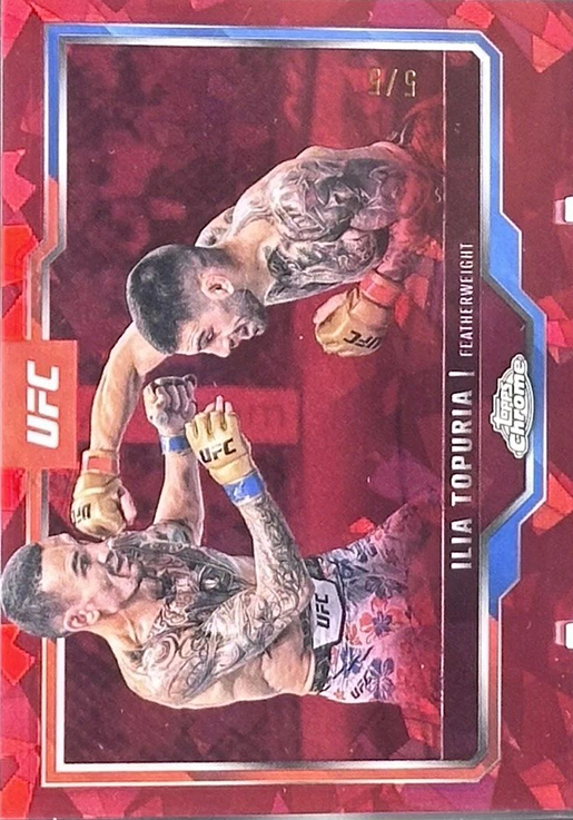 2025 Topps Chrome UFC Sapphire Edition Red Refractor Ilia Topuria #43 /5