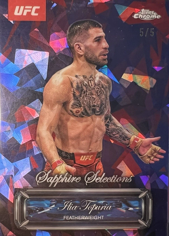 2025 Topps Chrome UFC Sapphire Edition Red Refractor Ilia Topuria #SEL-14 /5