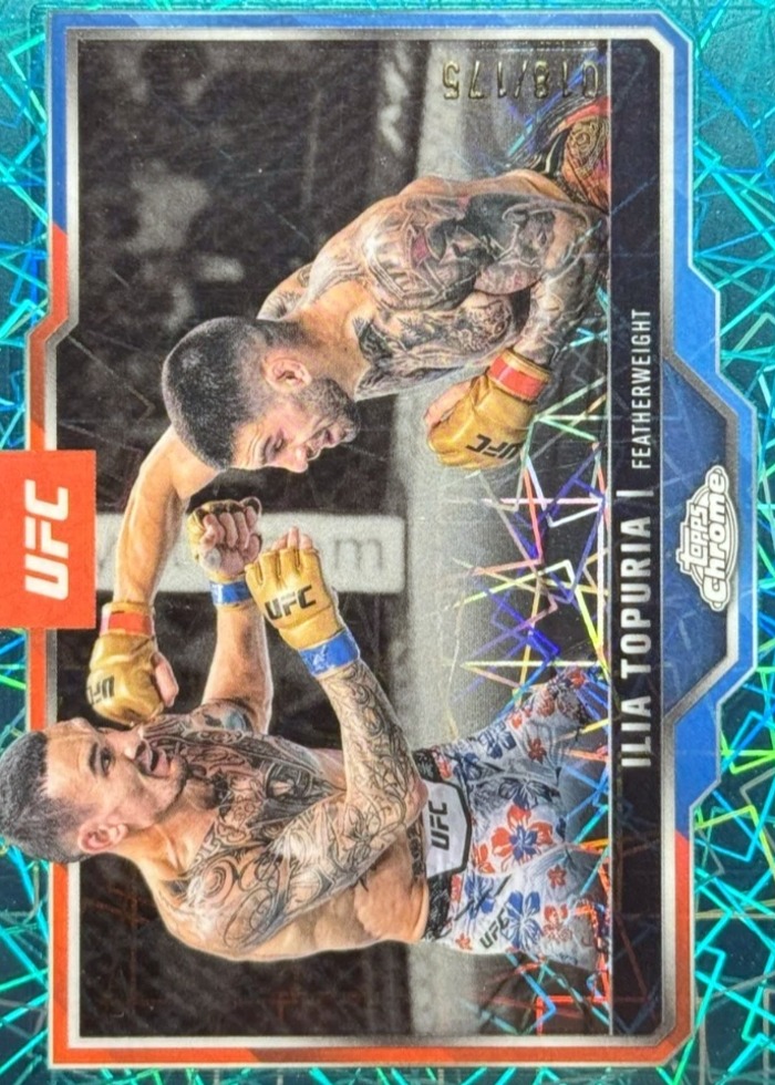 2025 Topps Chrome UFC Teal Lazer Refractor Ilia Topuria #43 /175