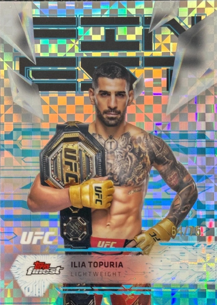 2025 Topps Finest UFC Blue Checkerboard Ilia Topuria #115 /75