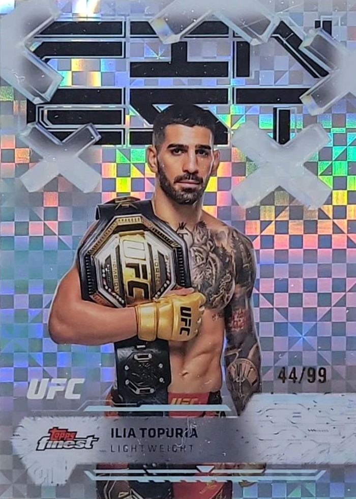 2025 Topps Finest UFC Blue Checkerboard Ilia Topuria #43 /99